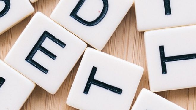 Scattered Tiles with Letters