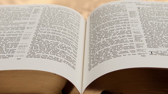 An open bible