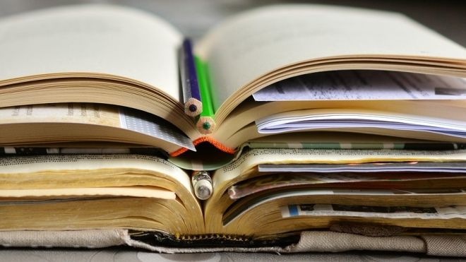 Pile of worship books