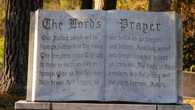 An old stone bible open