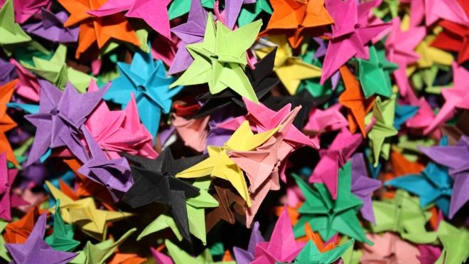 colourful origami stars