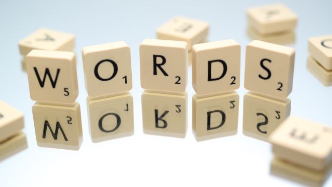 scrabble tiles spelling &quot;words&quot;