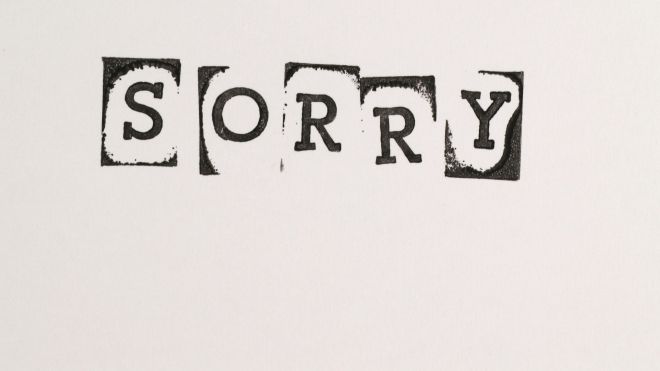 typeset word "sorry"