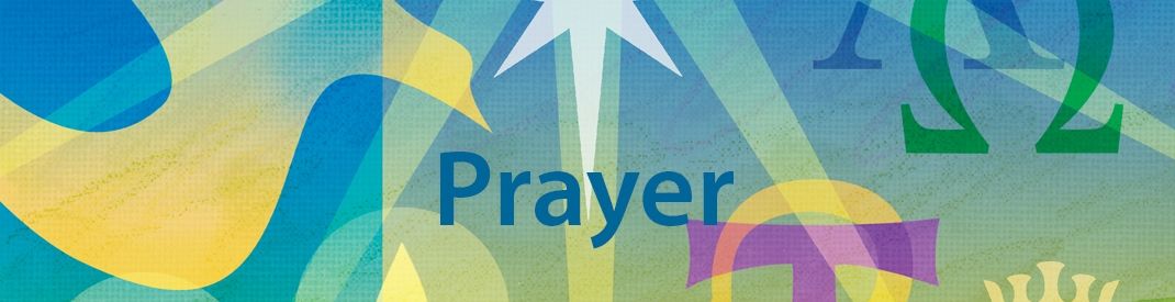 ACE Prayer banner banner with Prayer on the ACE season colours of blue and green