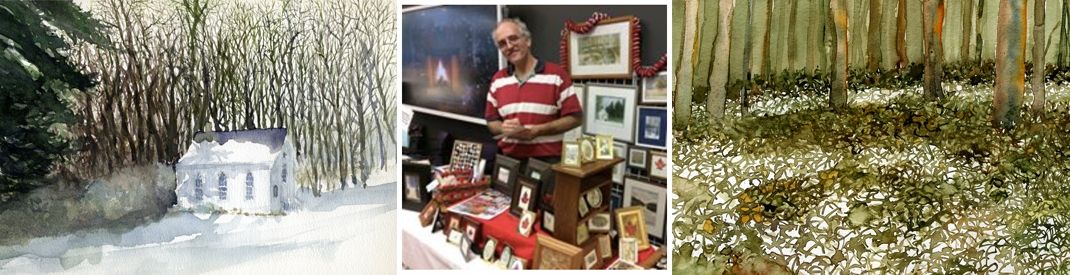 Image of Ian Ball, with art and outdoor landscapes