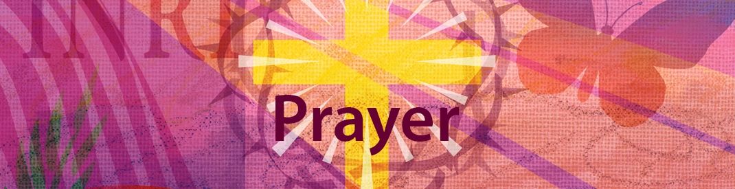 LE Prayer banner Prayer banner on a purple and yellow background