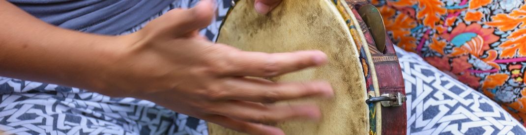 hand on a hand drum