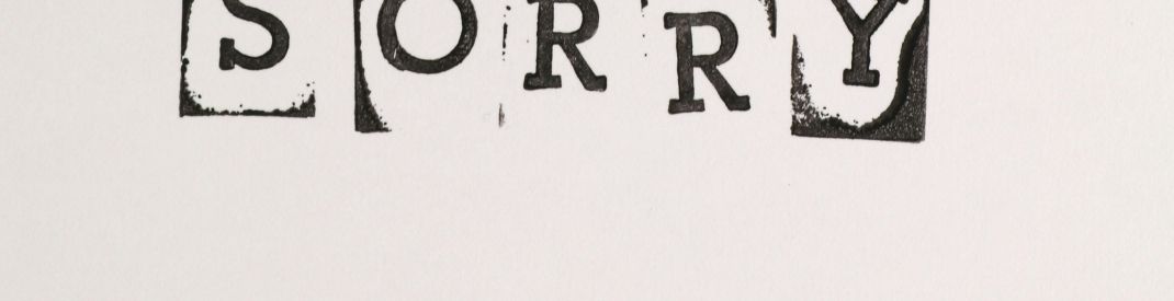 typeset word "sorry"