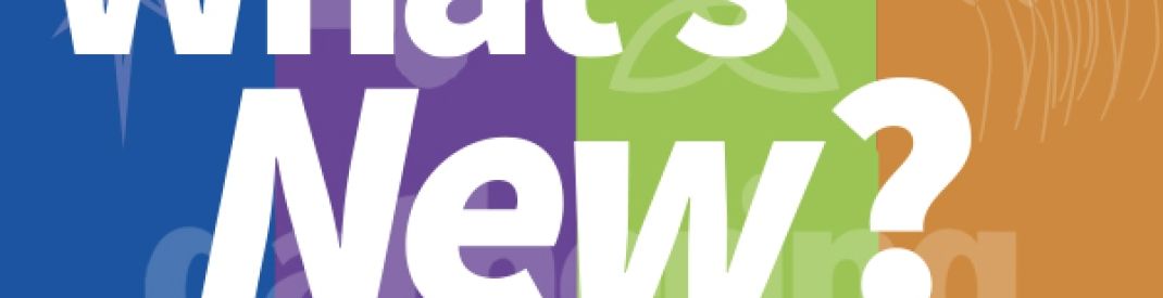 multicoloured What's New blog banner